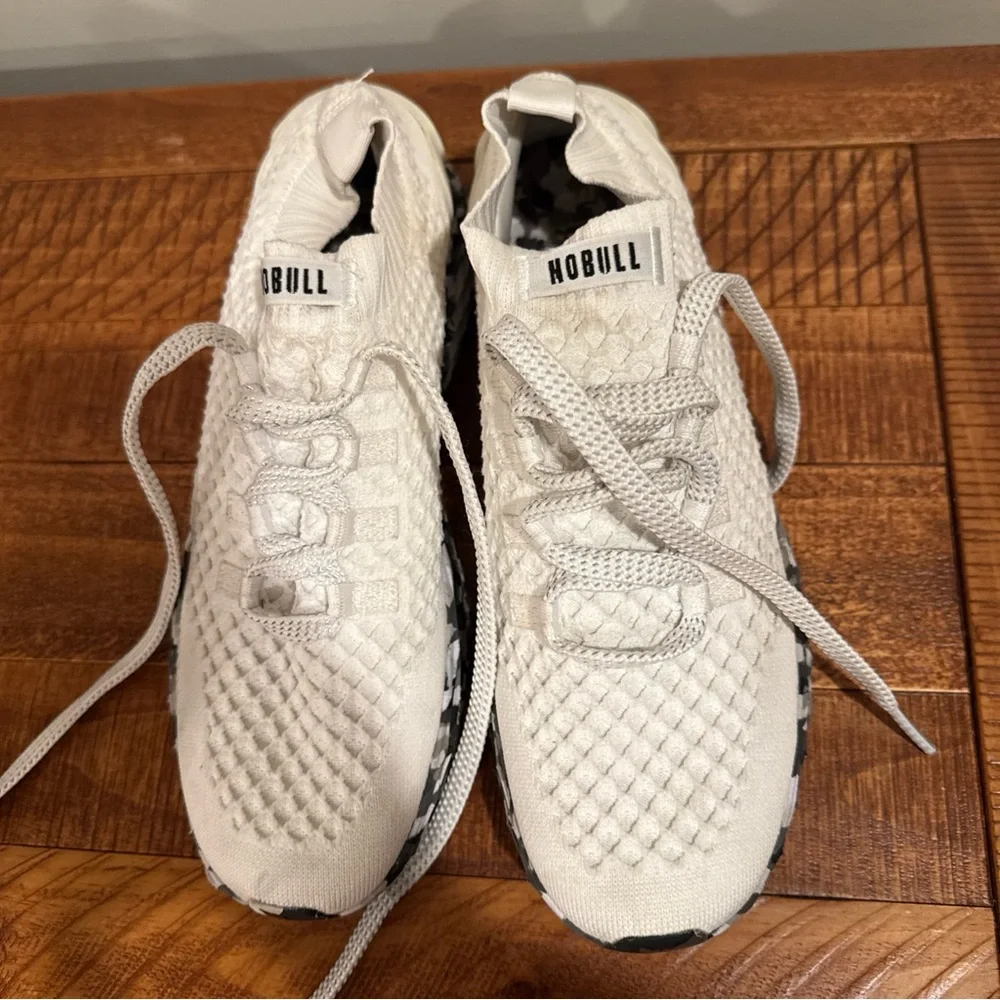 Nobull Aspire White Granite Knit Running Shoes with Womens 10/ Mens 8.5 - Picture 3 of 9